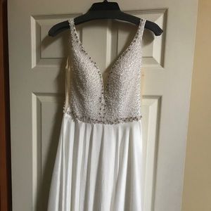 Sherri hill ivory prom dress